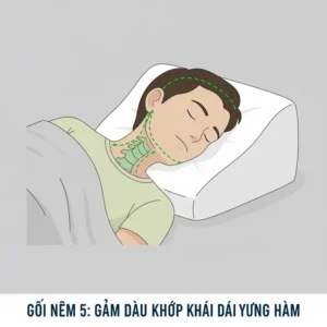 A wedge pillow used to elevate the head and shoulders, which can sometimes reduce nighttime jaw clenching in TMJ sufferers.