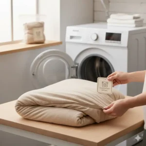 Image of a soft, removable, and machine-washable cover for the pregnancy full body support pillow.