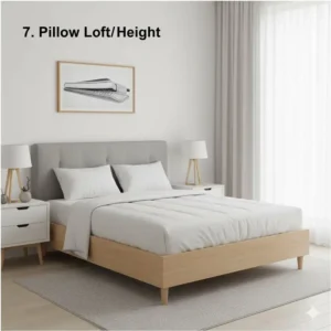 An image demonstrating how to measure the pillow loft or height to ensure it correctly supports the head and neck for someone with a herniated disc.