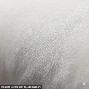 Close-up texture of the breathable cotton cover on the extra long body pillow for tall people.