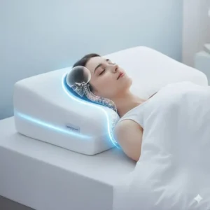 The ergonomic design of the queen size memory foam pillow cooling providing excellent neck support.