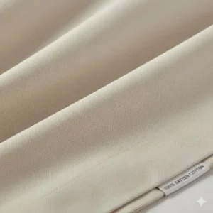 Detailed texture of the fabric on an oversized pillow for king bed.