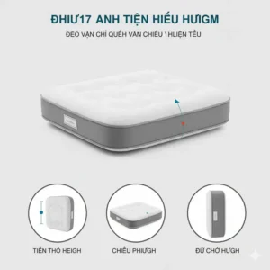 An ergonomic travel size pillow for camping with adjustable height features suitable for different sleeping positions.