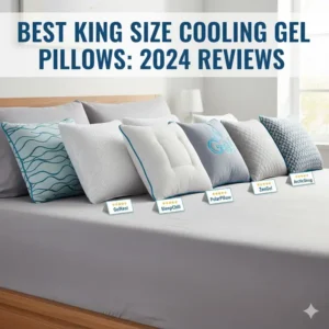 A collection of the top-rated king size cooling gel pillow reviews mentioned in the article, showcasing a variety of popular brands and styles.