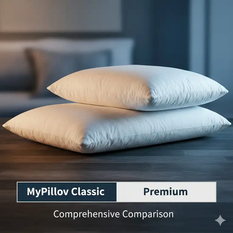 A visual review showing the MyPillow Classic and MyPillow Premium side-by-side for a comprehensive MyPillow classic vs premium comparison.