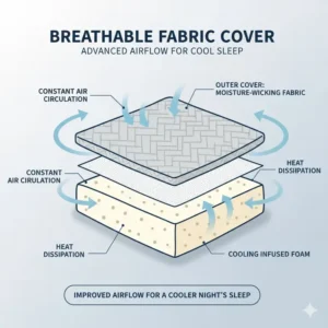 Detailed diagram of airflow layers mentioned in affordable cooling pillow reviews.