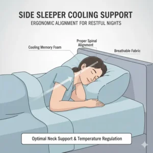 Proper neck support for side sleepers as seen in affordable cooling pillow reviews.