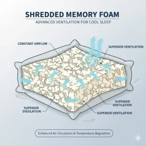 Internal view of foam materials evaluated in these affordable cooling pillow reviews.