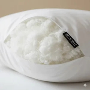 Extreme close-up of the gel fiber fill material inside the pillow, providing visual context for the Beckham Hotel Collection pillow reviews.