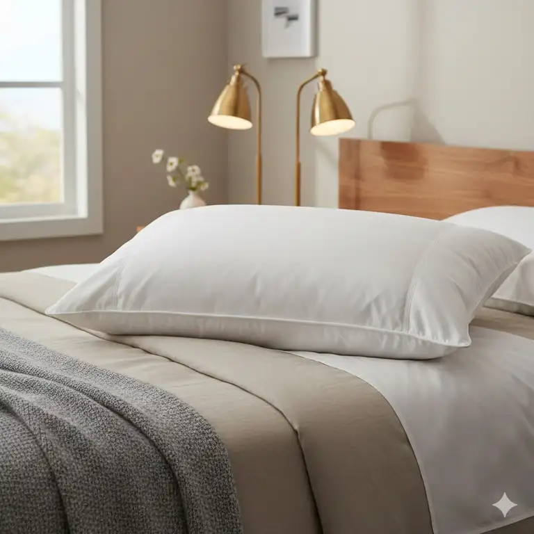 A premium bedroom setup showcasing the best pillow for value and durability with a plush design.