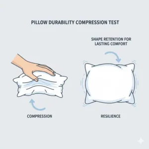 Infographic displaying a shape retention test for the best pillow for value and durability.