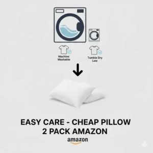 Machine washable icon indicating the easy care instructions for your cheap pillow 2 pack Amazon bedding.