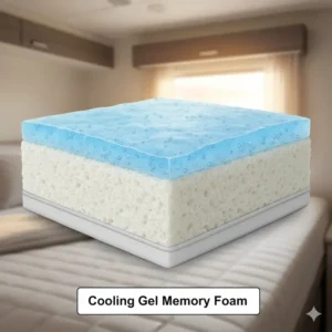A close-up of the cooling gel layers inside the best RV pillow for travelers for temperature regulation.