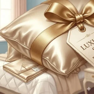 An illustrative guide to the beauty benefits of the luxury silk pillowcase with pillow bundle.