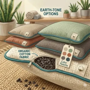 A variety of earth-toned color options for your meditation pillow cushion organic cotton.