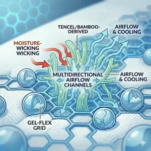 Infographic of various sleeping positions supported by a cooling pillow for hot sleepers 2026.