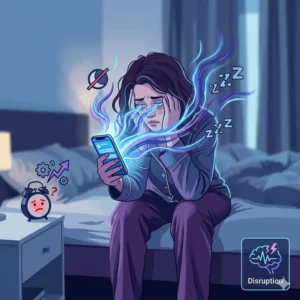 Digital screen blue light disrupting melatonin which explains why do i wake up tired even after 8 hours