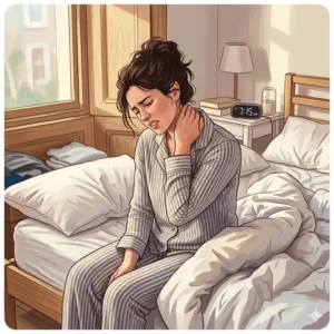 A comparison diagram of spinal alignment explaining why do i wake up with stiff neck.