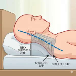 Side sleeper shoulder gap analysis showing why does my pillow cause neck pain.