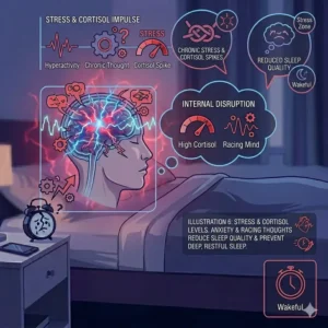 High cortisol and stress levels causing brain activity and why do i wake up tired even after 8 hours.