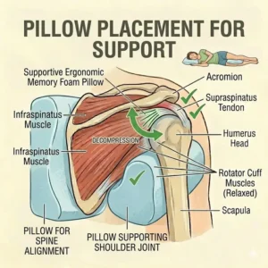 Illustration of nerve pathways in the shoulder that can be compressed when sleeping on one side for too long.