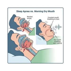 Illustration of human salivary glands and how their function relates to why do i wake up with dry mouth.